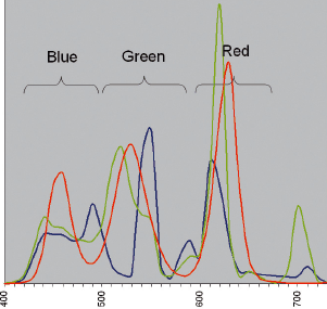 Спектральные характеристики источников света ЖК-мониторов NEC. Самые 